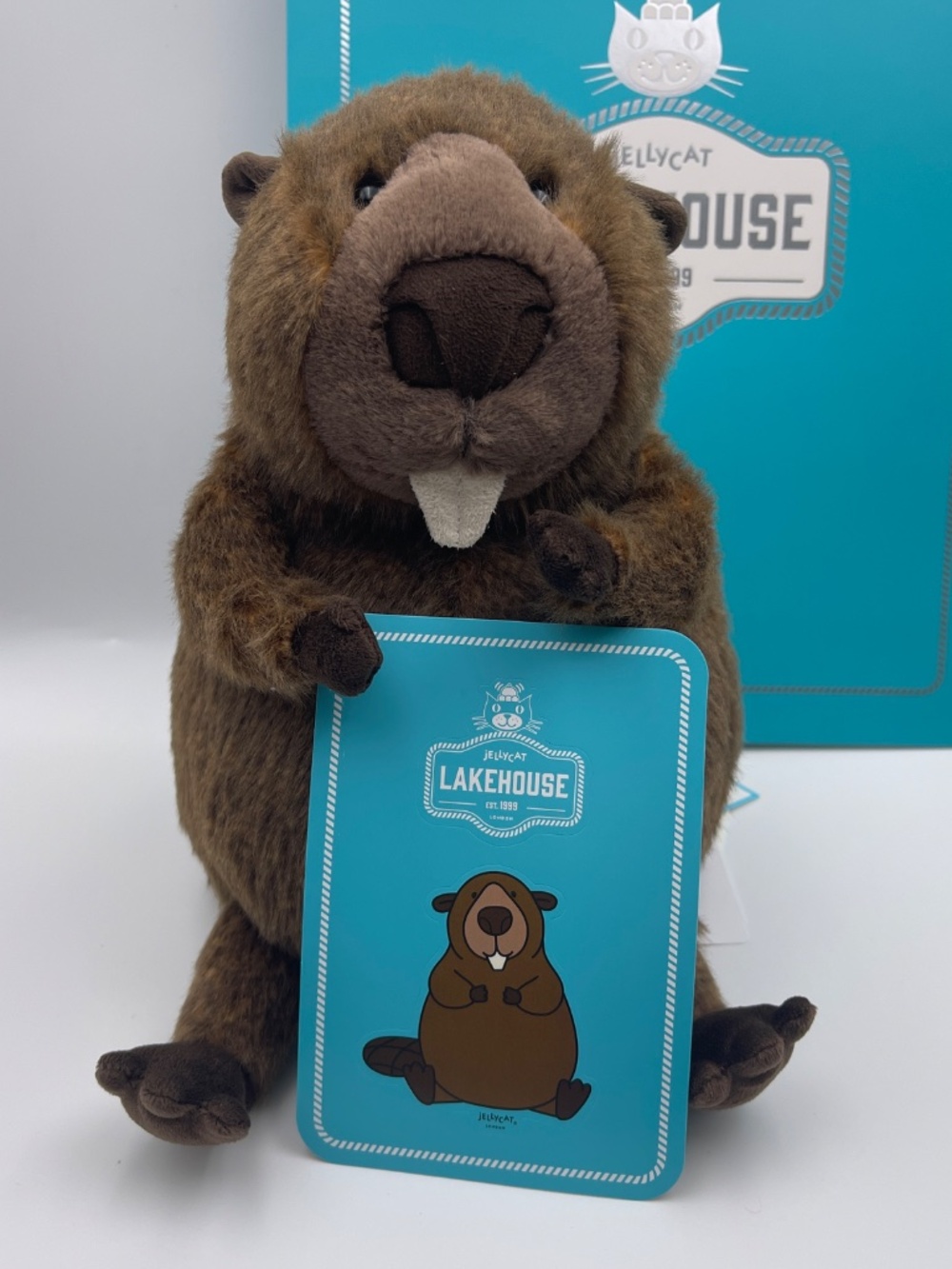 BNWT RARE Jellycat Briggs Beaver Exclusively Limited Edition Sticker And Bag